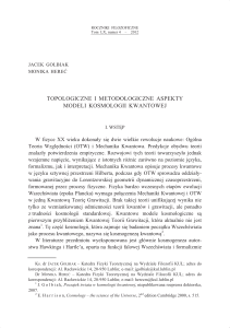Topologiczne i metodologiczne aspekty modeli kosmologii kwantowej