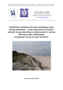 Monitoring i badania dotyczące aktualnego stanu brzegu morskiego