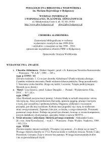 Choroba Alzheimera - Pedagogiczna Biblioteka Wojewódzka w