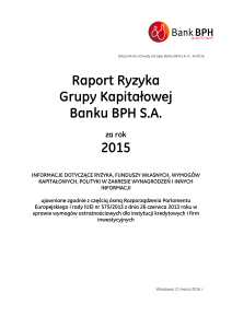 Raport Ryzyka Grupy Kapitałowej Banku BPH SA za 2015 rok