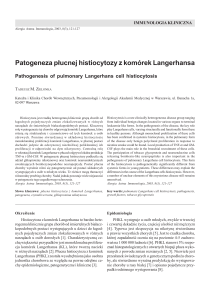 Patogeneza p³ucnej histiocytozy z komórek Langerhansa