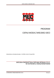 Program ccw - MEC – Miejska Energetyka Cieplna Sp. z oo w
