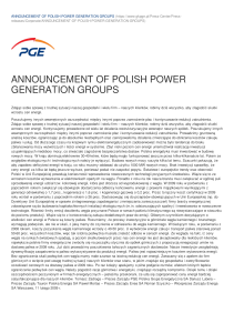 announcement of polish power generation groups