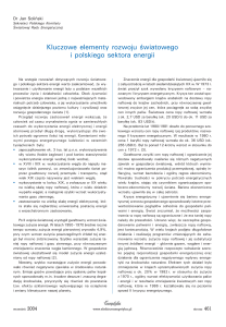 Kluczowe elementy rozwoju światowego i polskiego sektora energii