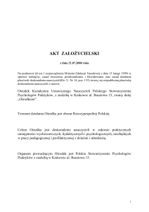 akt założycielski - Polskie Stowarzyszenie Psychologów Praktyków