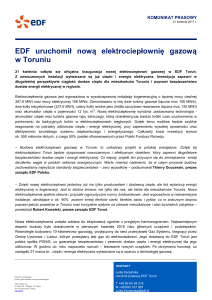 EDF uruchomił nową elektrociepłownię gazową w