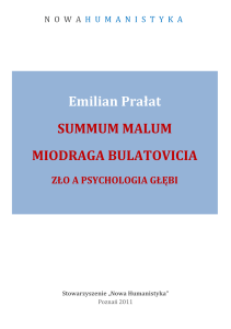 Emilian Prałat, Summum malum Miodraga Bulatovicia. Zło a