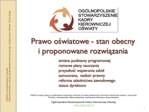Ramowe plany nauczania - Ogólnopolskie Stowarzyszenie Kadry