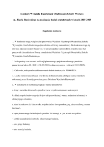 Regulamin konkursu Wydziału Fizjoterapii Olsztyńskiej Szkoły