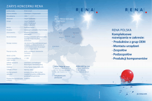 RENA PolskA Kompleksowe rozwiązania w zakresie: · Produktów z