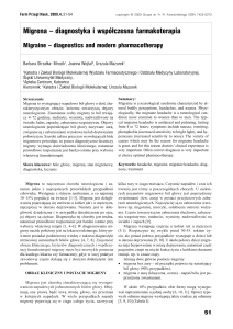 Migrena p diagnostyka i współczesna Farmakoterapia