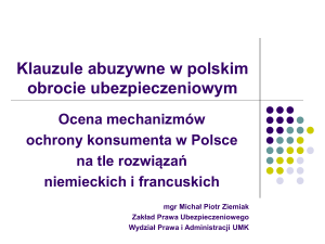 Klauzule abuzywne w polskim obrocie ubezpieczeniowym. Ocena