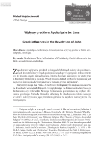 Wpływy greckie w Apokalipsie św. Jana Greek influences in the