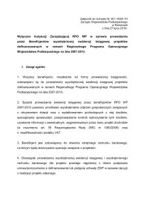 Wytyczne Instytucji Zarządzającej RPO WP z dnia 27 lipca 2010