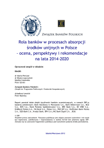 Rola banków w procesach absorpcji środków unijnych w Polsce