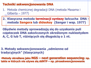 Techniki sekwencjonowania DNA