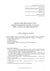 regulamin organizacyjny - Biuletyn Informacji Publicznej Miasta