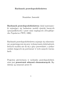 Rachunek prawdopodobieństwa Stanisław Jaworski
