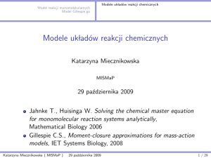 Modele układów reakcji chemicznych