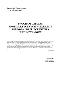 program profilaktyczny - Przedszkole Samorządowe w Mieszkowicach