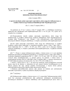 Rozporządzenie Ministra Polityki Społecznej z dnia 6 sierpnia 2004