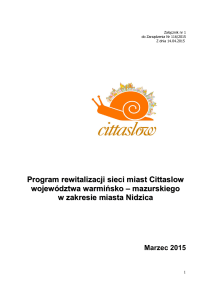Program Rewitalizacji Sieci Miast Cittaslow dla Nidzicy