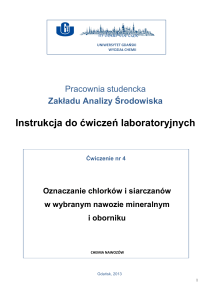 siarka i chlorki - Wydział Chemii, Uniwersytet Gdański