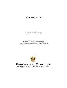 autoreferat - Wydział Lekarski Kształcenia Podyplomowego