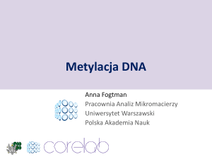 Metylacja DNA - laboratory of systems biology
