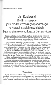Jan Kozłowski B+R i innowacje jako źródło wzrostu gospodarczego
