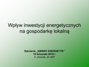 Wpływ inwestycji energetycznych na gospodarkę lokalną