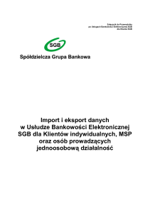 Import Eksport Danych - SGB-Bank