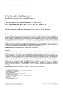 Enhancing biodiversity of agrocenosis by planting selected