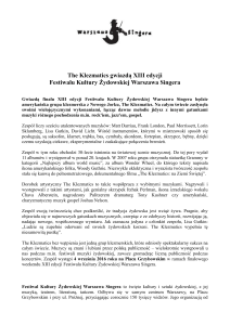 The Klezmatics gwiazdą XIII Festiwalu Singera_press note