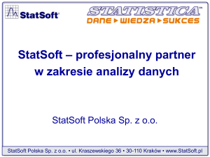 StatSoft – profesjonalny partner w zakresie analizy danych
