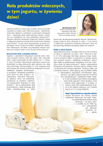 Rola produktów mlecznych, w tym jogurtu, w żywieniu dzieci