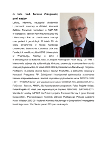 dr hab. med. Tomasz Zdrojewski, prof. nadzw.