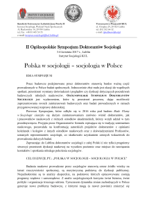 Polska w socjologii – socjologia w Polsce