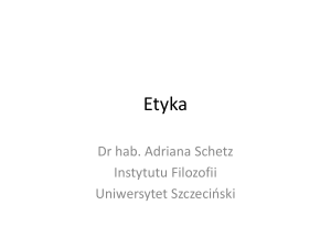 Etyka - Uniwersytet Szczeciński