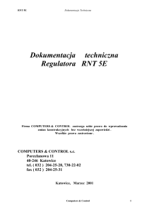Dokumentacja techniczna Regulatora RNT 5E