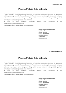 Poczta Polska SA zatrudni