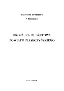 broszura budżetowa powiatu piaseczyńskiego