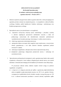 Egzamin radcowski - opis istotnych zagadnień do zadania z zakresu