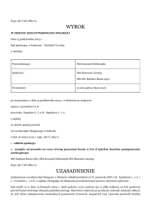 wyrok uzasadnienie - Portal Orzeczeń Sądu Apelacyjnego w Krakowie