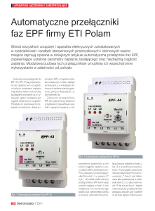 Automatyczne przełączniki faz EPF firmy ETI Polam