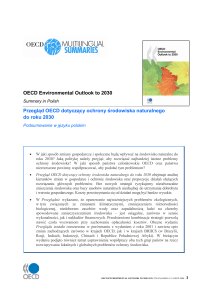 OECD Environmental Outlook to 2030 Przegląd OECD