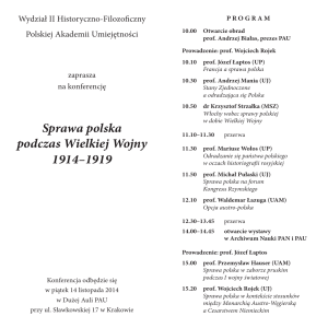 Sprawa polska podczas Wielkiej Wojny 1914–1919