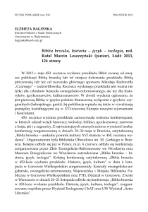 Biblia brzeska, historia – język – teologia, red. Rafał Marcin
