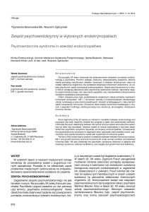 Zespół psychoendokrynny w wybranych endokrynopatiach