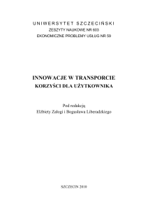 innowacje w transporcie - Wydział Zarządzania i Ekonomiki Usług